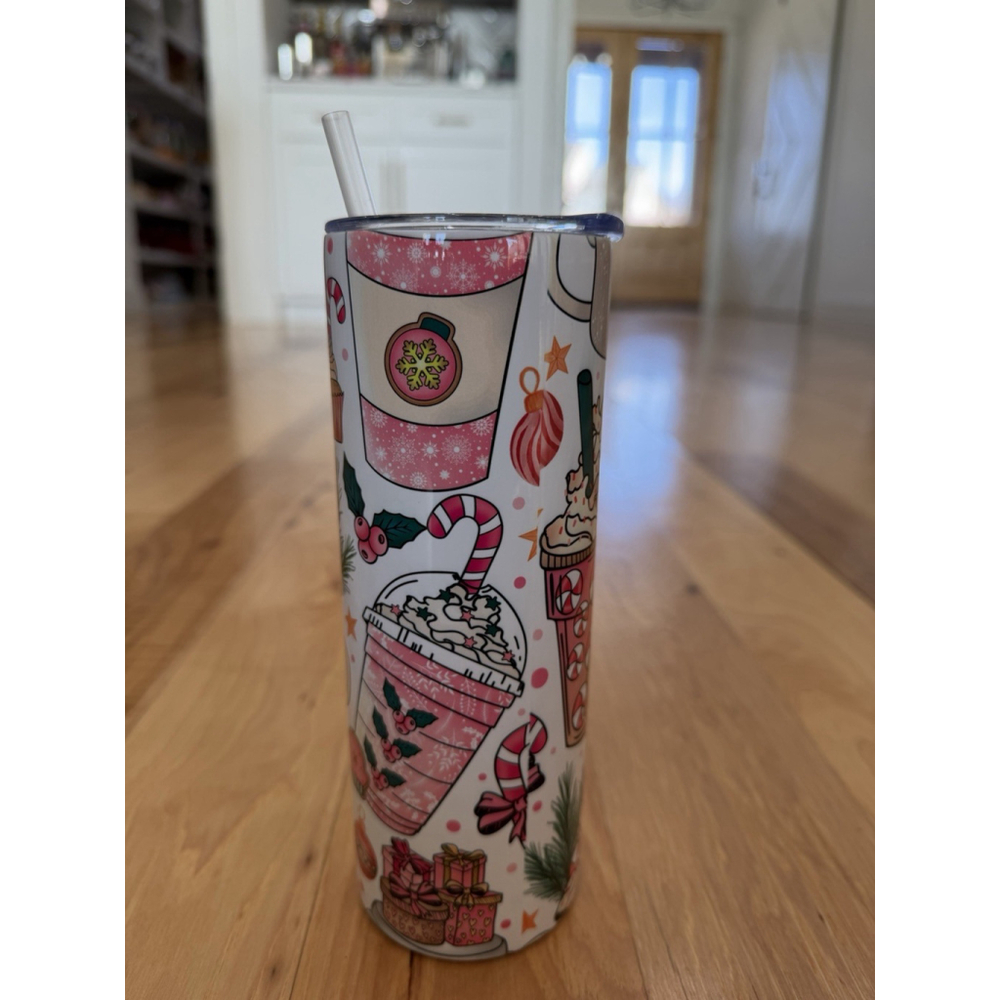 Christmas 20oz Stainless Steel Tumbler Candy Cookies Holiday Sweets - Picture 3 of 7